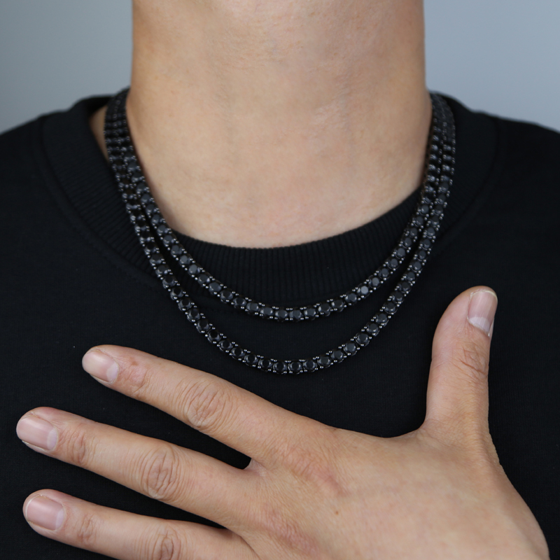 

Iced Out 5mm Cz Tennis Chain Necklace Bracelet Plated Black Gold for Women Men Hip Hop Punk Styles Necklaces Jewelry Wholesale