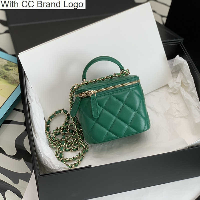 

CC Cosmetic Bags & Cases Original Quality Sheepskin Luxury Designer Mini Vanity Case Women Cosmetic Bags Chain Handbag With Box C106