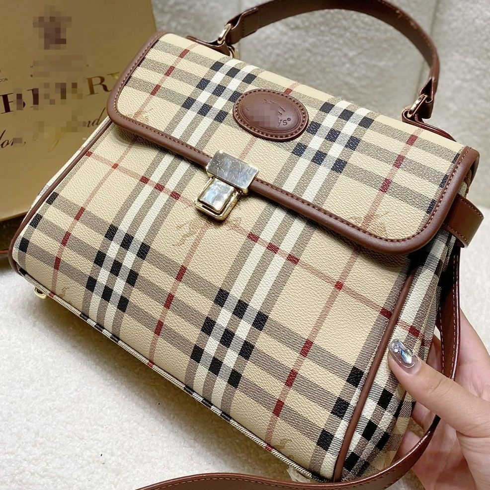 Designer Luxury Burbrerity Bags For Women High Quality Brown Crossbody Handbags Vintage Burbrery Leather Wallet Paris Plaid The Totes Bag Fashion Pu