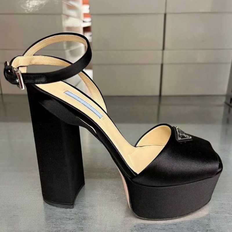 

Rhinestone Sandals Womens Dress Shoes High Heeled Women Sandal Luxury Designers Platform Heel Classic Triangle Buckle Embellished Ankle Strap Banquet shoes box, As pic