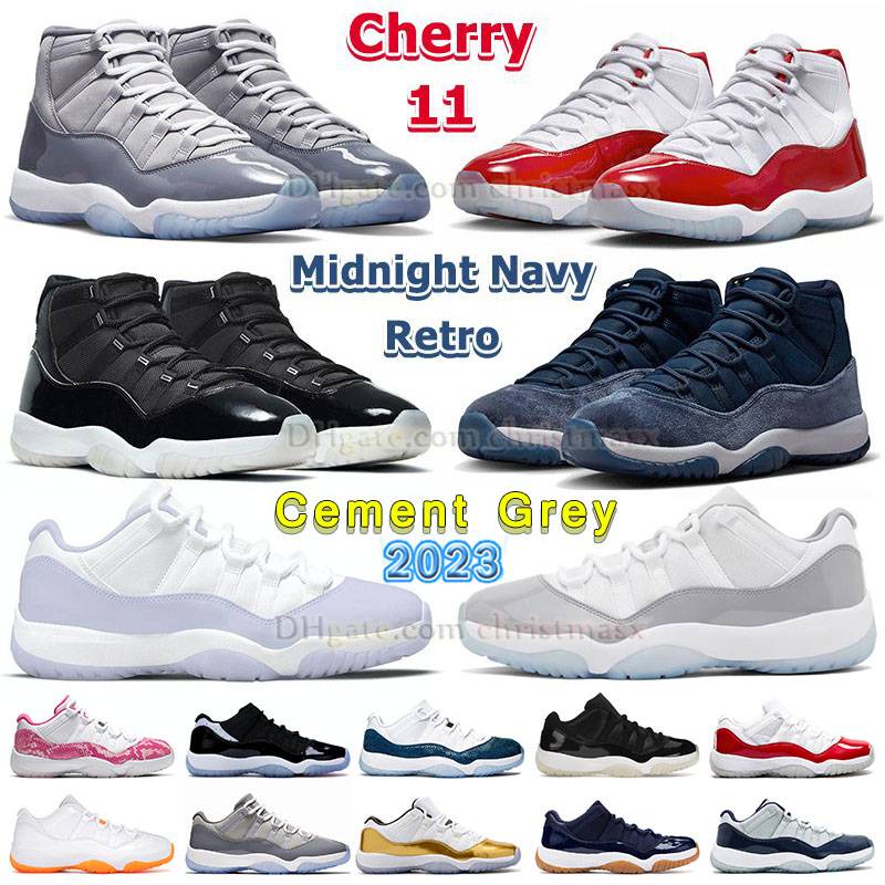 

DMP basketball shoes J jumpman 11 retro cherry 11s high cool gray low cement grey j11 jubilee 25th anniversary midnight navy blue dhgate designer men women sneakers, A15 36-40 rose gold