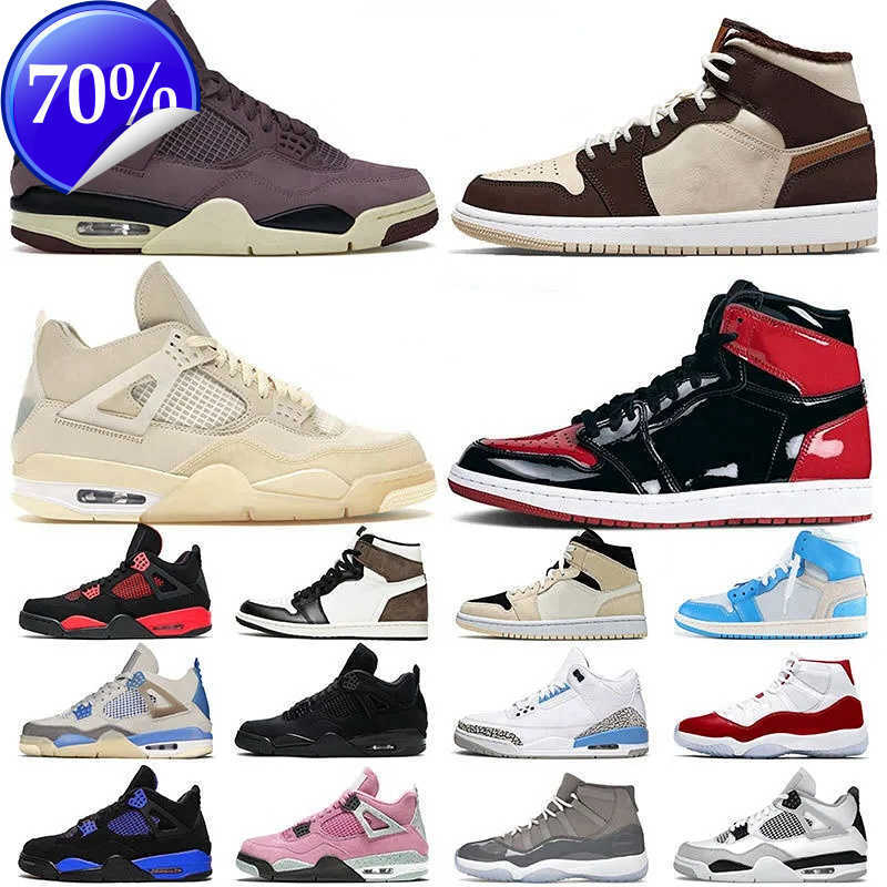 

Jumpman 1 4 Basketball Shoes Top Quyality Men Womens Cherry Black Cat Nik High Violet Ore Retro Cool Grey 11 UNC 3 3s Mid Dutch Green jordas CHPK, # 36-47 seafoam