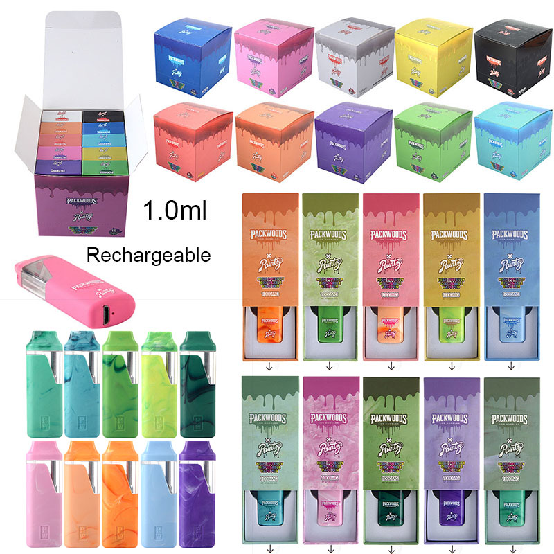 

Packwoods Runtz Runty Disposable E-cigarettes Rechargeable Disposables Vapes Pens 1.0ml Empty Pods 10flavors