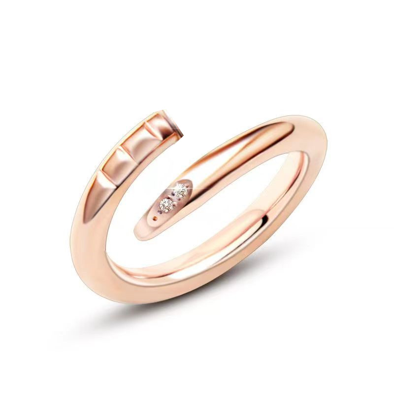 

Nail classic diamond ring Band Rings titanium steel men's and women's letters gold silver designer luxury gift girlfriend wedding jewelry does not fade