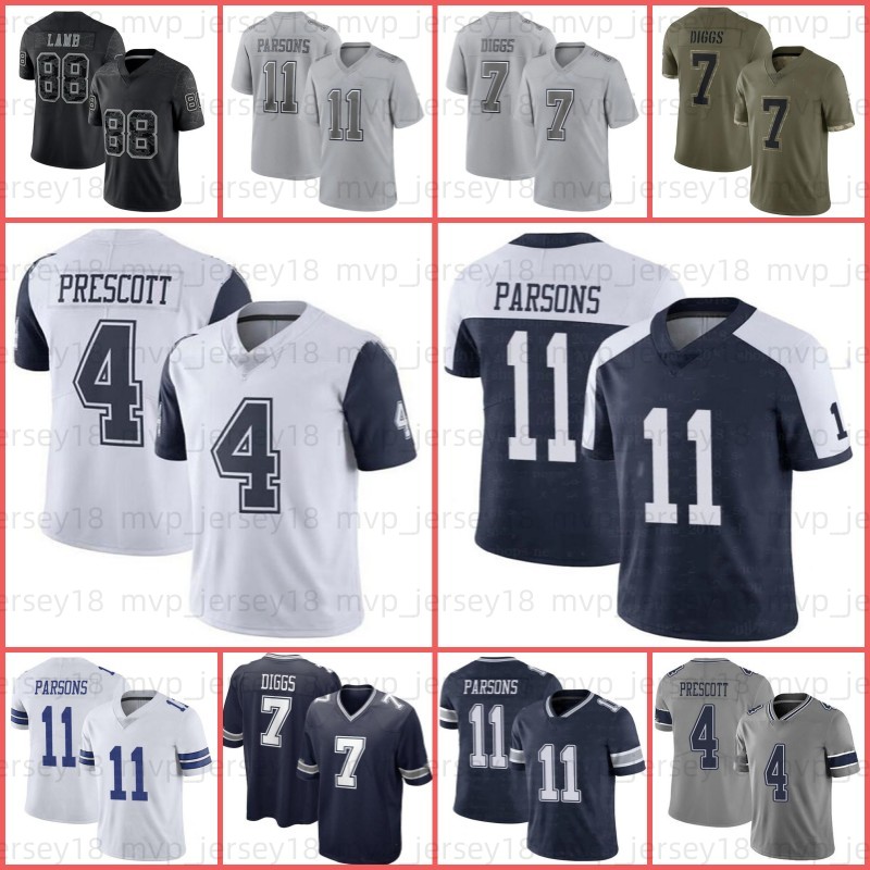 

4 Dak Prescott Football Jerseys 21 Ezekiel Elliott 7 Trevon Diggs 88 CeeDee Lamb Micah Parsons Tyler Smith Leighton Vander Esch Roger Staubach Pollard, Women jersey