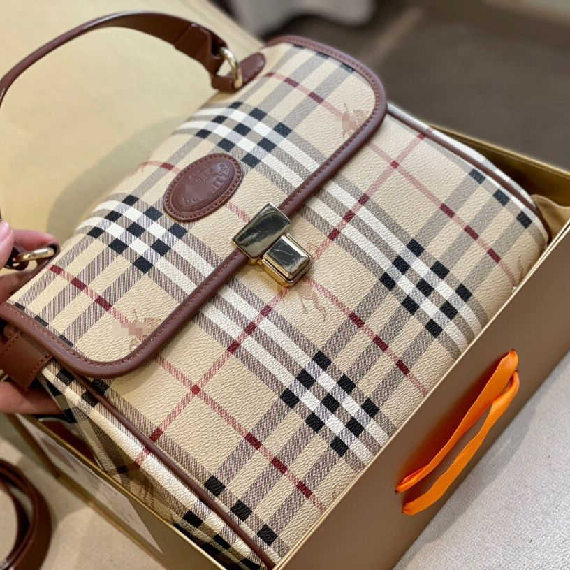 Designer Luxury Burbrerity Bags For Women High Quality Brown Crossbody Handbags Vintage Burbrery Leather Wallet Paris Plaid The Totes Bag Fashion Pu