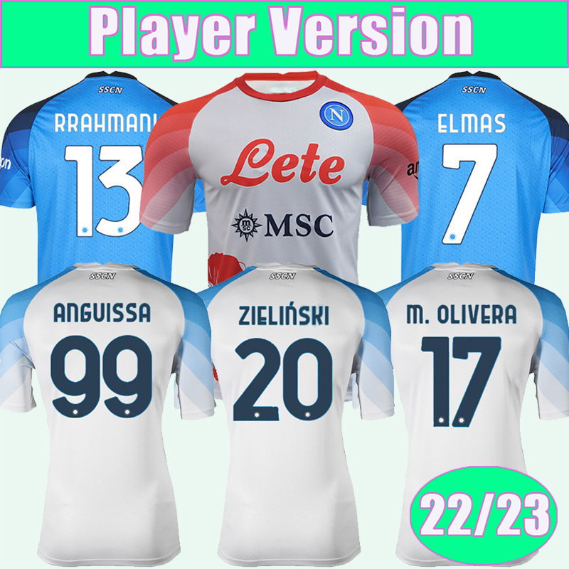 

22 23 Naples MARADONA OSIMHEN Mens Soccer Jerseys Player Version Special Edition OLIVERA FABIAN ZIELINSKI H. LOZANO ANGUISSA RRAHMANI Home Away Football Shirts, Qy10989 2023 special edition no patch