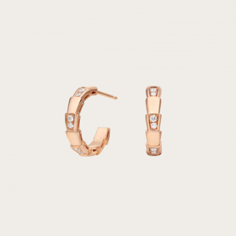

Earrings The snake bone stud earrings Needle Designer Small Skirt Earings 14K Gold-Plated Light Luxury Elegant Temperament Delicate Shining Full Diamond Fan-Shaped