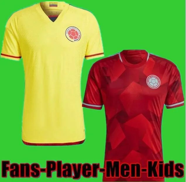 

2022 Colombia Away Soccer Jerseys Fans Player FALCAO JAMES home football shirt CUADRADO National Team men kids kit Camiseta de futbol maillo