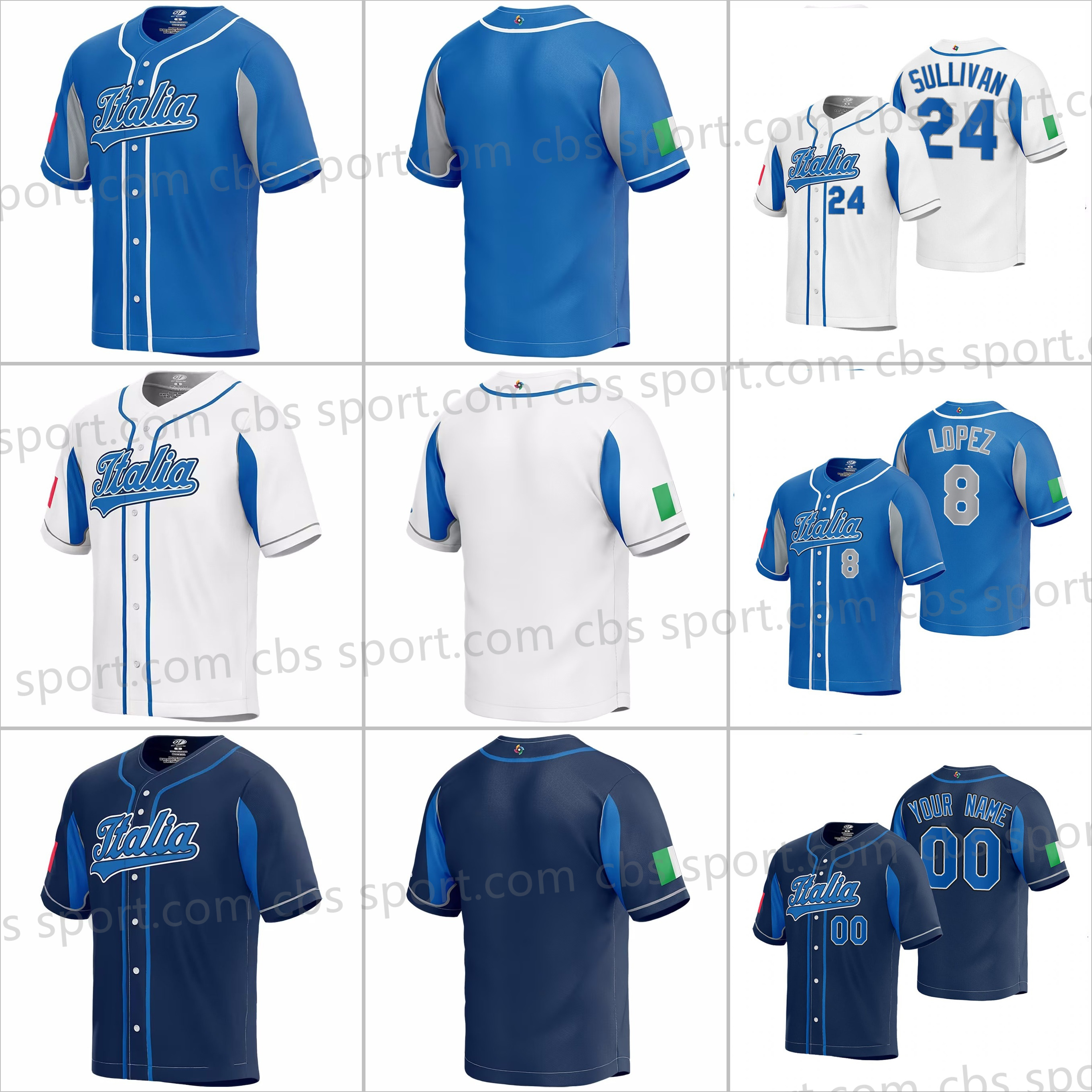 

Team Italy 2023 WBC World Baseball Classic Jersey Joe Biagini Sam Gaviglio Matt Harvey Vinny Nittoli Tiago da Silva Andre Pallante, 2017 white