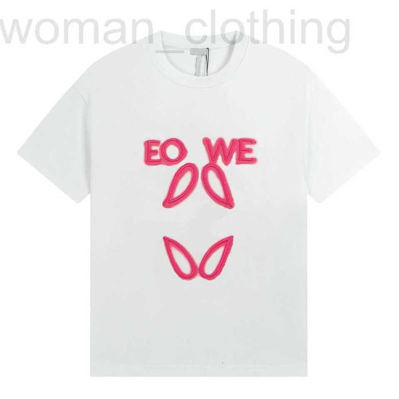 

Women's T-Shirt Designer High version 23ss summer new luxury fashion Luojia neon embroidery T-shirt phosphor men and women short-sleeved LL9B, White