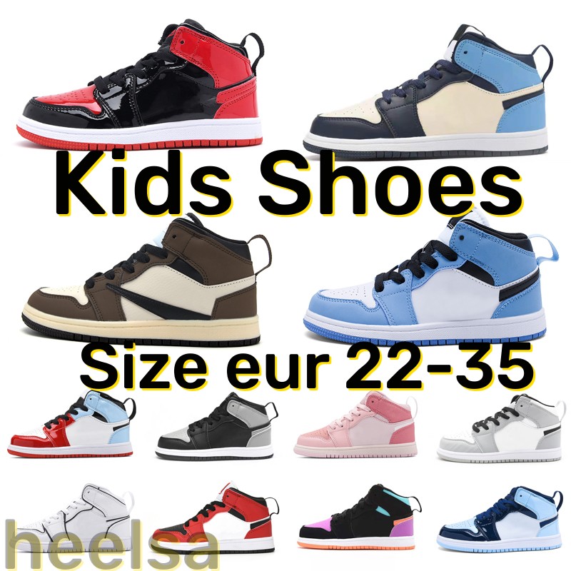 

1s black 1 boys high sneakers designer basketball blue trainers baby youth toddler infants children girls outdoor sport sneaker, Customize