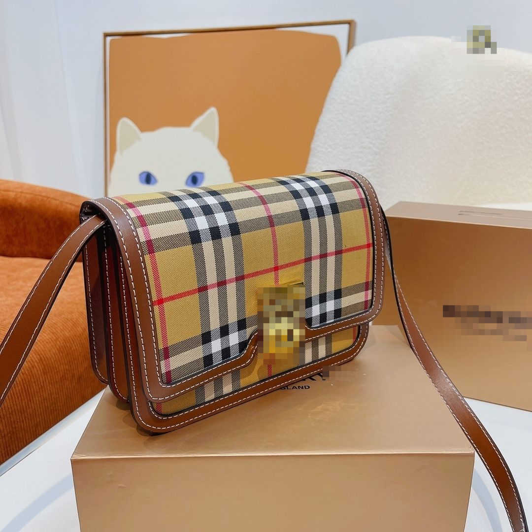 Designer Luxury Burbrerity Bags For Women High Quality Brown Crossbody Handbags Vintage Burbrery Leather Wallet Paris Plaid The Totes Bag Fashion Pu