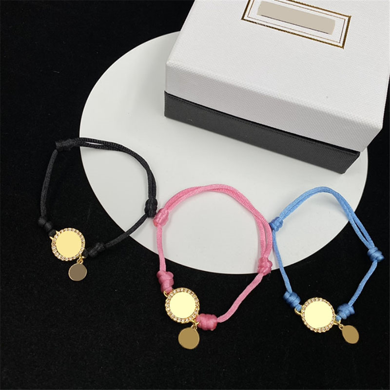 

Dual Ring Diamond Bracelets Women Small Wafer Charm Bracelets Adjustable Knots Bracelet with Box