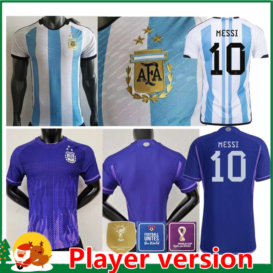 

Player version 2022 2023 Argentina soccer Jerseys 22 23 MESSIS DYBALA DI MARIA MARTINEZ DE PAUL MARADONA FERNANDEZ football shirt, 2022 home