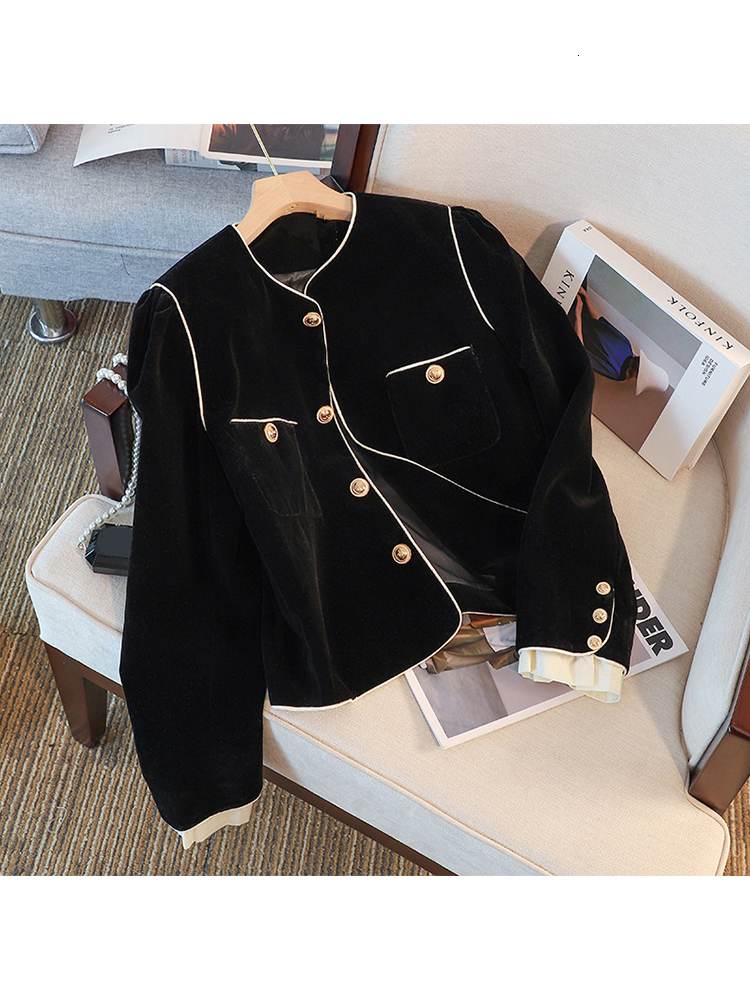 Womens Jackets French Chic Vintage Casual Jacket Coat Autumn and Winter Aesthetics Fashion AllMatch Loose Single Breasted Lady 230224