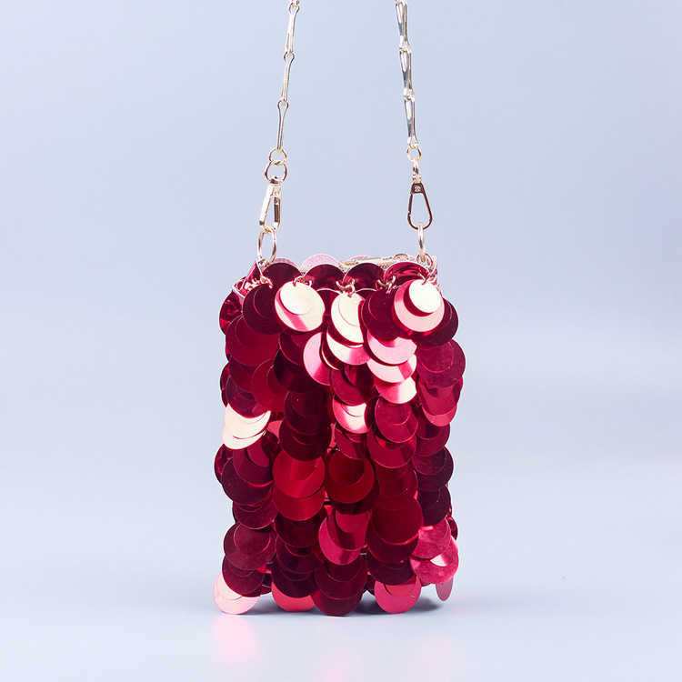 Shoulder Bag Sequins Handbag Bling Women Shiny Tote Fashion Lady Bucket Handbags Girls Purses Party 230224