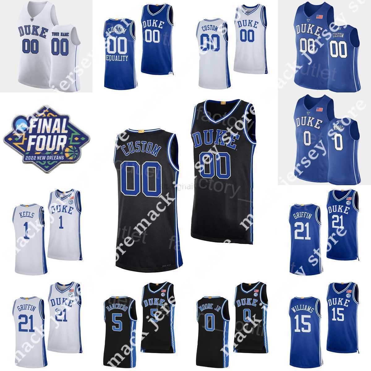 

College Basketball Wears NCAA 2023 Final Four College Duke Blue Devils 5 Paolo Banchero Jersey Basketball 0 Wendell Moore Jr 1 Trevor Keels, White