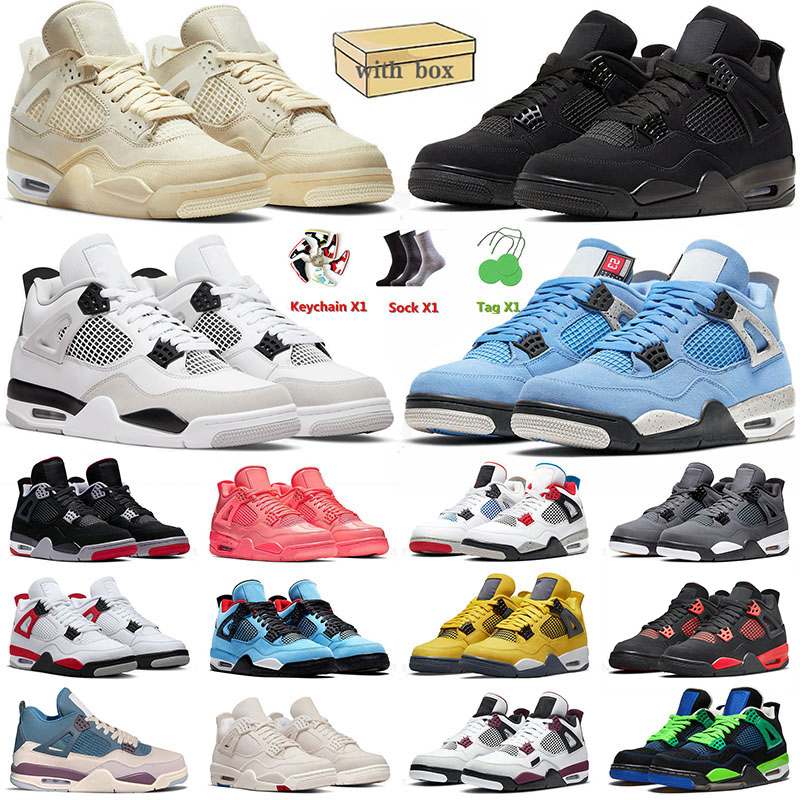 

Military Black 4 4s IV Basketball Shoes With Box 2023 Top Jumpmans Size 13 Sail Cat University Blue Ts x Cactus Jack Bred Canvas Fire Red Men Women Trainers Sneakers 36-47, C7 infrared 40-47