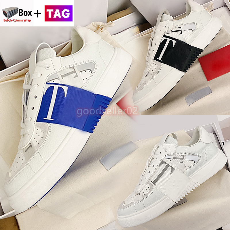 

With Box Pair Shoes Women Casual Calfskin Banded 7N Sneaker White Black Luxury Men Sports Trainers Sneakers Flat shoe Size 35-45, White blue
