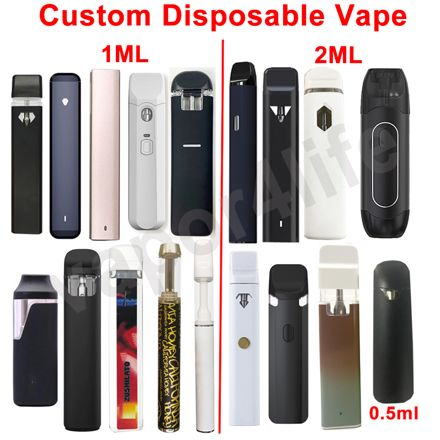

OEM Vape Cartridges Disposable Vapes Pens Ceramic 1ML 2 ML 0.8ML 0.5ML 510 Carts Atomizers Press Screw Tops E-Cigs D8 Oil Preheat Battery Empty Custom Bar Pod Devices Bags