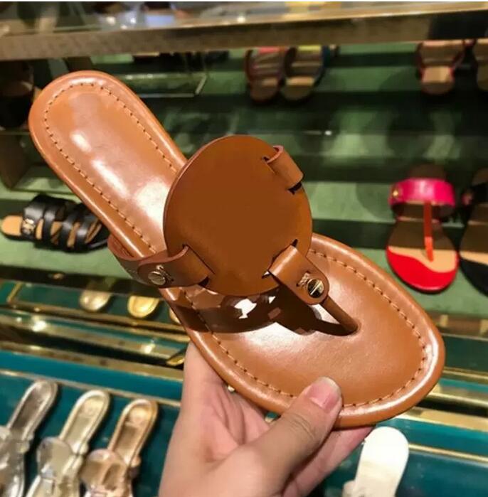 

Slippers Women Flip Flops Genuine Leather Beach Shoes 2023 Summer Classics Outdoor Nude Black Gold Red Silver Matte Women's Flat Sandals 35-43, #8