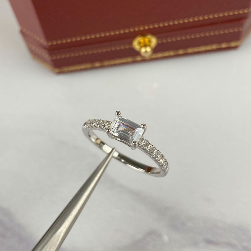 

Luxury Sparkling Ring Designer 925 Silver Women Girlfriend Gift Jewelry Lover Cz Diamond Rings