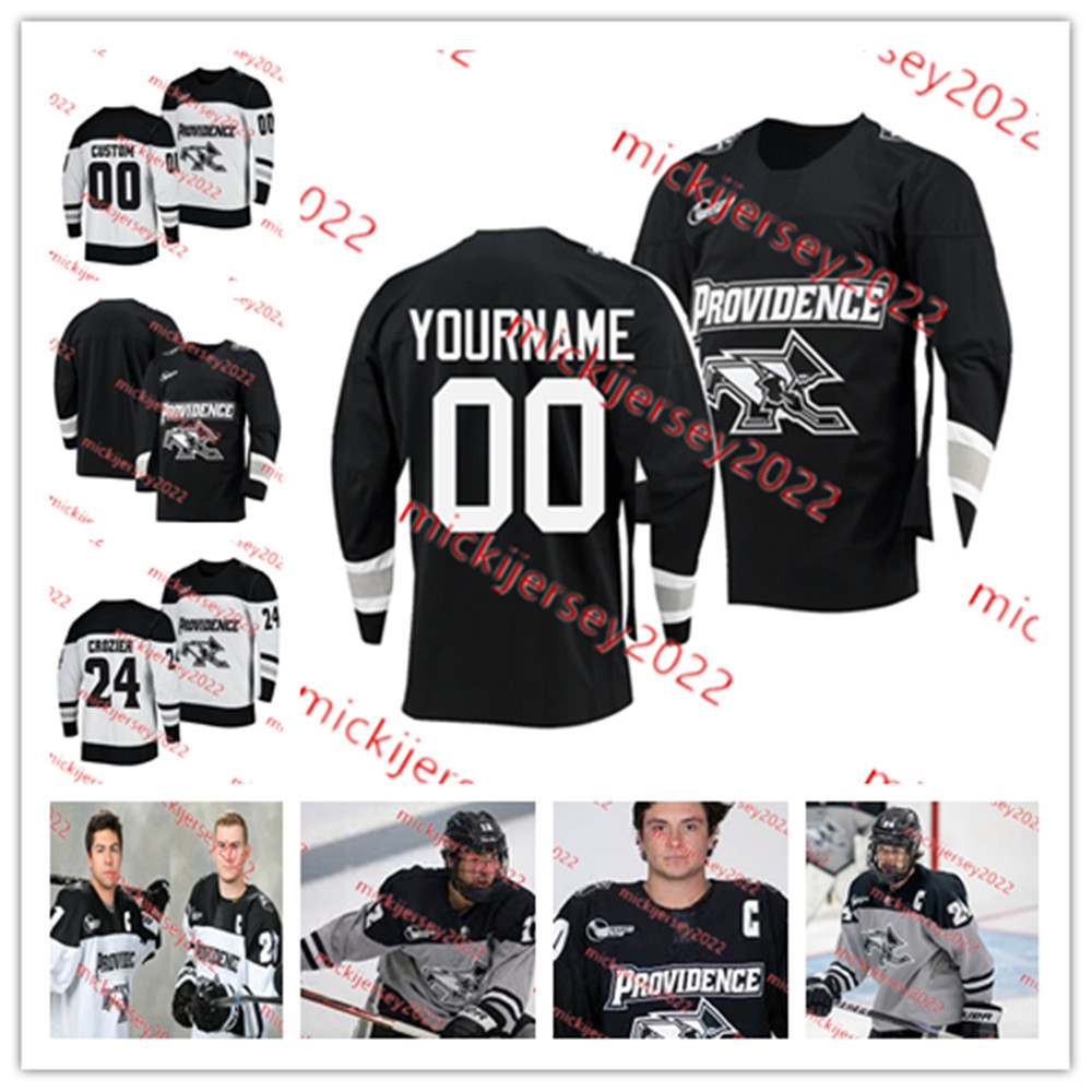 

College Hockey Wears Custom Stitched Providence Hockey Jersey Cody Monds Brett Berard Uula Ruikka Bennett Schimek Connor Kelley Grant Porter Providence Friars, Silver