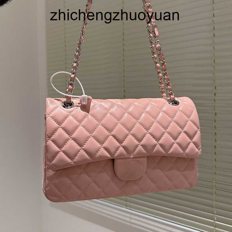 

designer new Luxury Shoulder Bags Womens Classic Lambskin Silver Metal Matelasse Chain Crossbody Handbags, Red