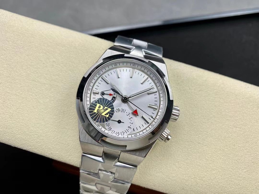 

PZF 7900V Men's watch 41mm in diameter with 5110DT movement Dual Time Zone GMT six-pin fully functional sapphire mirror fine steel band, As shown