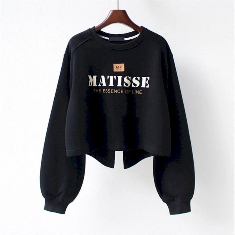 Womens Hoodies Sweatshirts Fashion Pullovers Women Spring Autumn Thin Tops Trendy Korean Style Short Round Neck Pullover Loose Jacket Clothing 23022