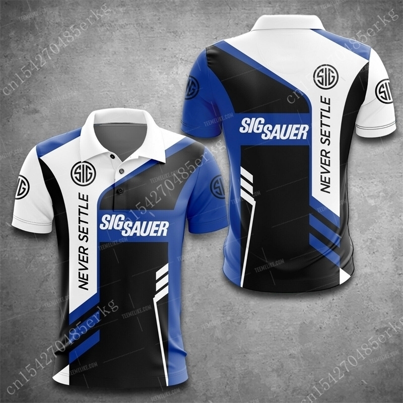 

Men's Polos SIG Sauer Brand Polo Shirt 3D Anime High Quality Casual Oversize Tshirt Hip Hop Harajuku Short Sleeve 230223, Blue