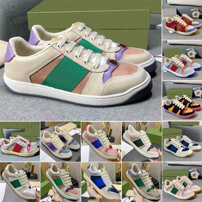 

Womens Mens Luxury Screener Sneakers Designer Casual Shoes Woman Do Old Plate-forme High-end New Vintage Upscale Cowhide Platform Color Mix Shoes