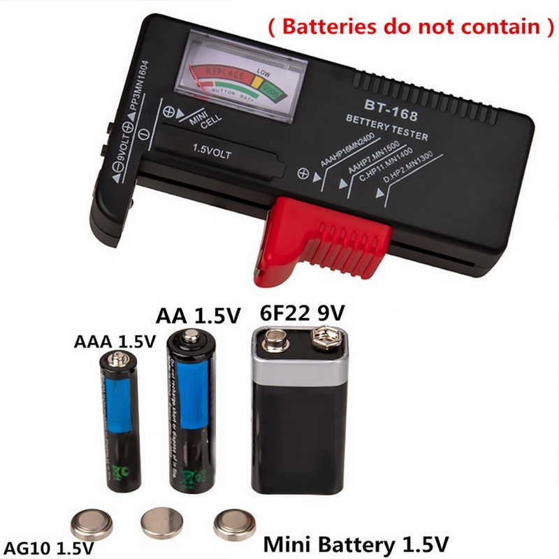 

BT-168 BT-168D Electrical Instruments AA/AAA/C/D/9V/1.5V Batteries Universal Button Cell Battery Colour Coded Meter Indicate Volt Tester Checker BT168 Power