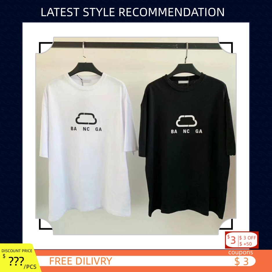 

Fashion Men's T Shirt leisure outdoor short sleeve couple T-shirt round neck letter design summer luxury Men Hip Hop Paris fashion Clothes, Black 09