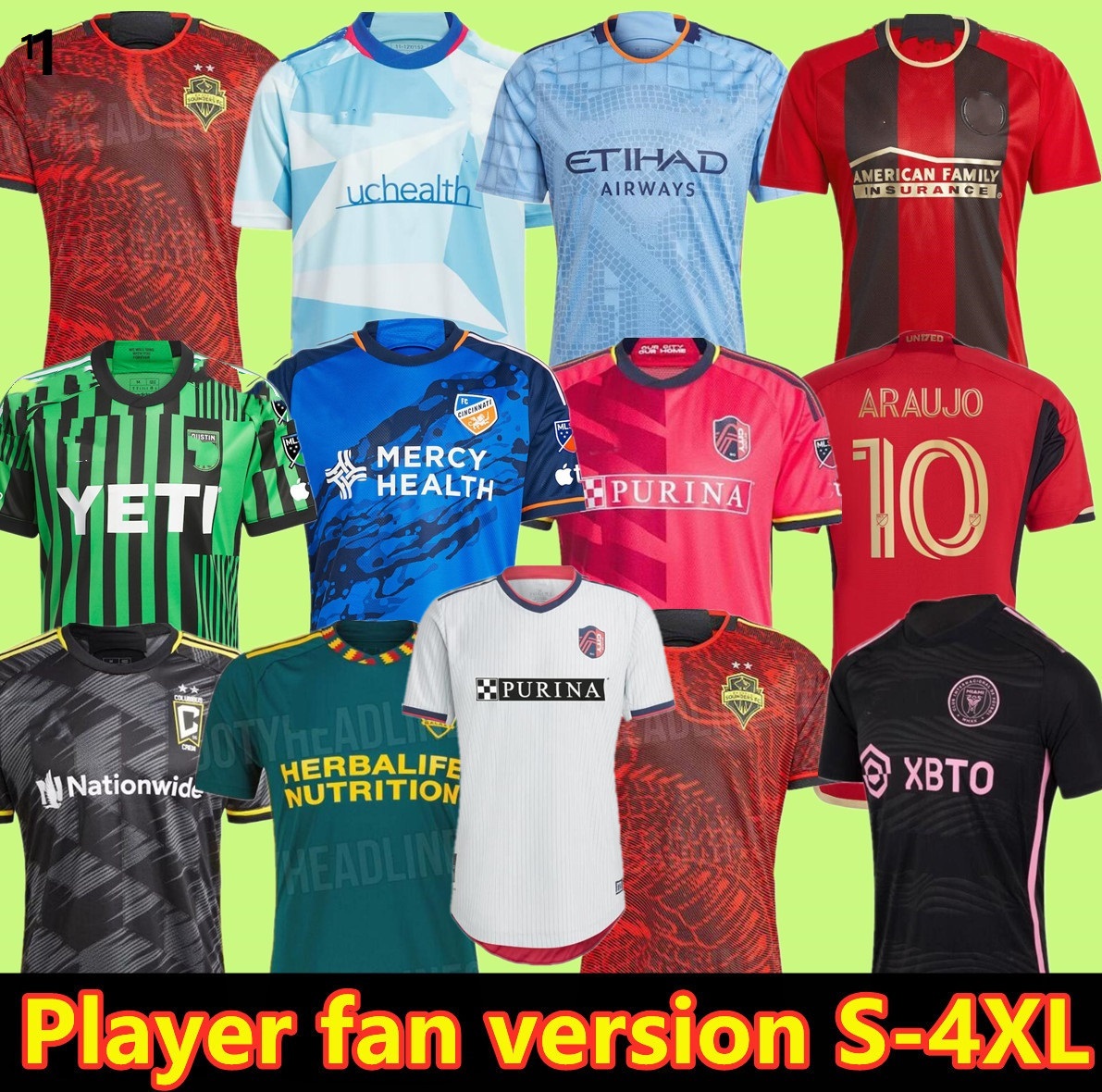 

S-4XL 2023 LA Galaxy LAFC Soccer Jerseys Atlanta Inter United FC Miami st Louis''RED' Home away 23 24 Los Angeles Football Shirt St.  ouis City Fans Player, Brown