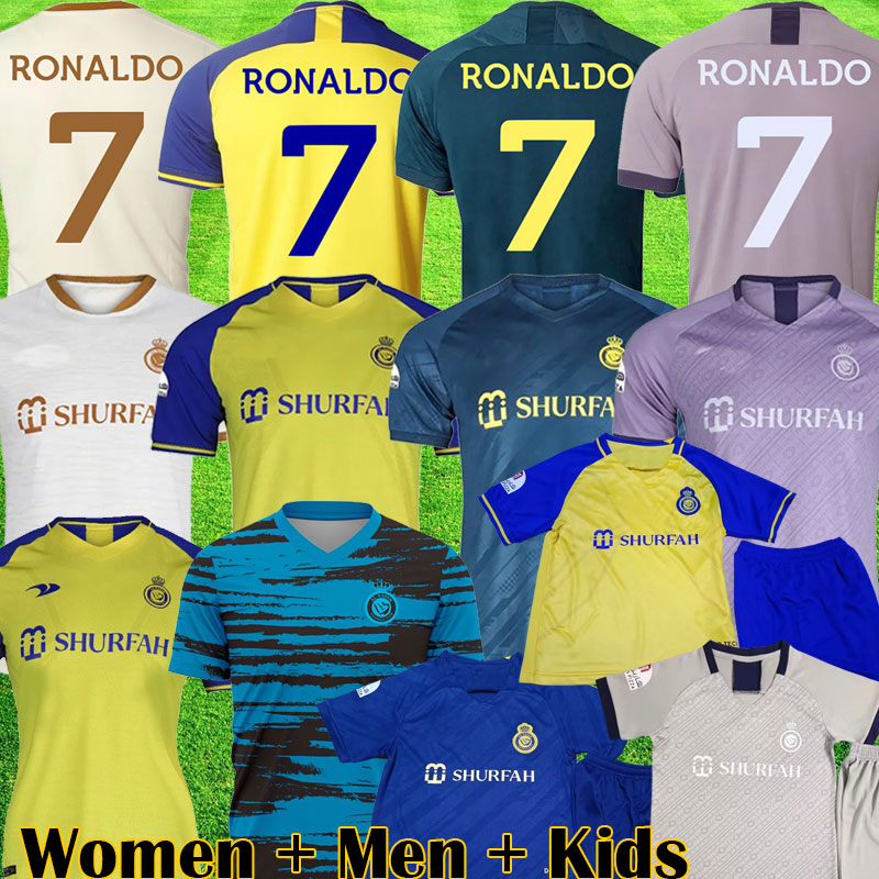 

22 23 Al Nassr FC Training soccer Jerseys Ronaldo 2022 2023 Home yellow 22 23 CR7 Gonzalo Martinez Talisca Ghislain Vincent Women men kids kit Football shirts Al-Nassr