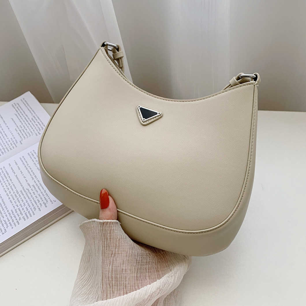 

New fashion bag wholesale market Cleo texture underarm solid color stick Single HandbagHigh, White5