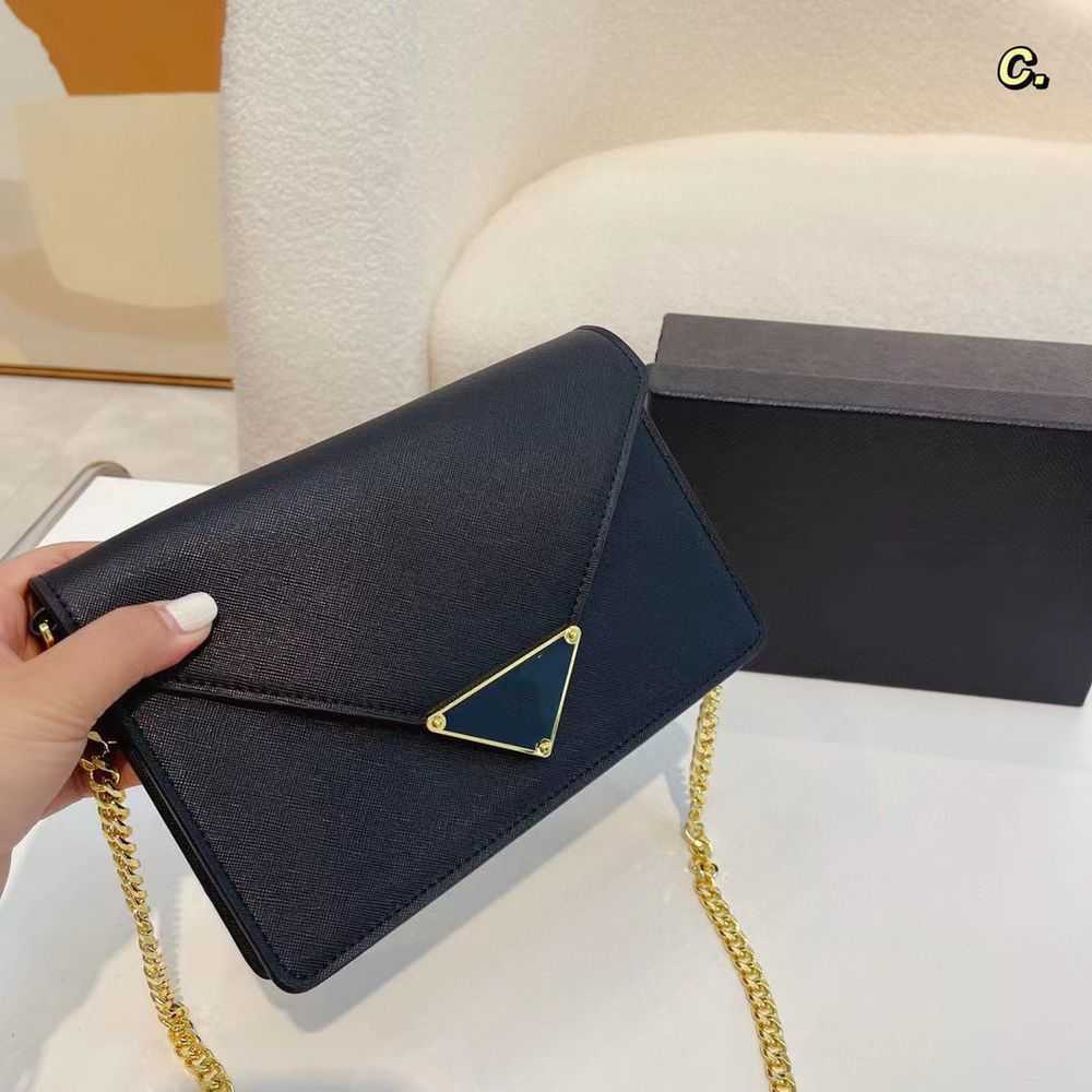 

70% 2023 High quality luxury women's new chain single shoulder messenger small square envelope cross pattern change mobileHigh quality, Black7