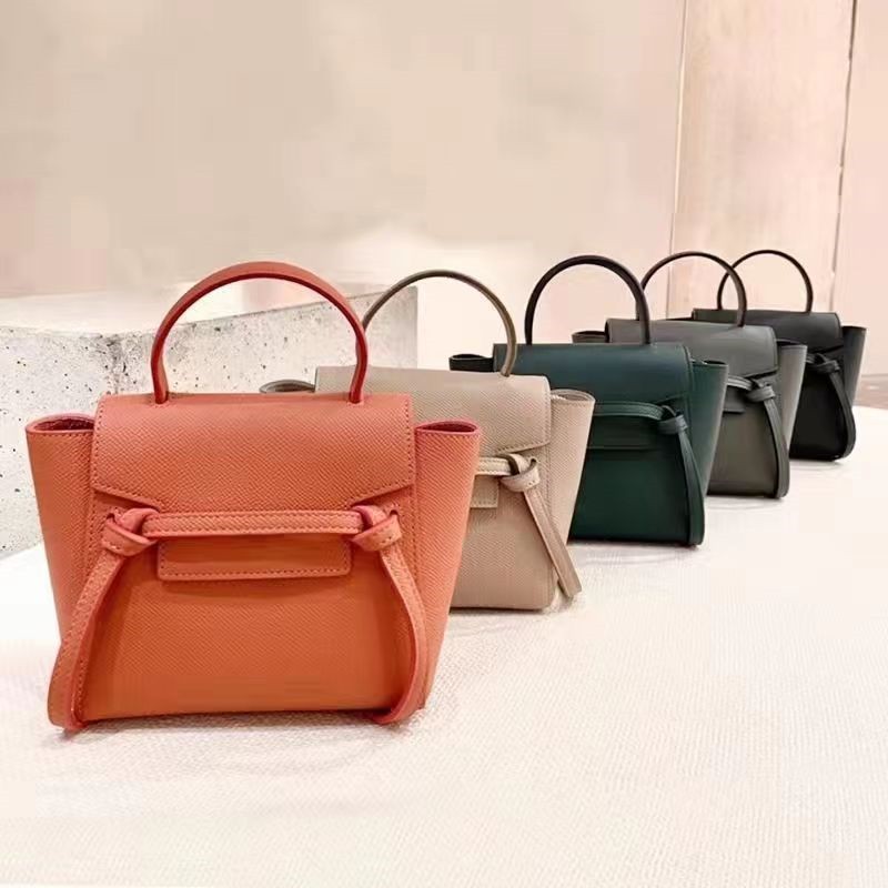 

5A Handle Knotted Belt Bags Women Handbag Shoulder Leather Designer Crossbody Female Catfish Purses, Orange