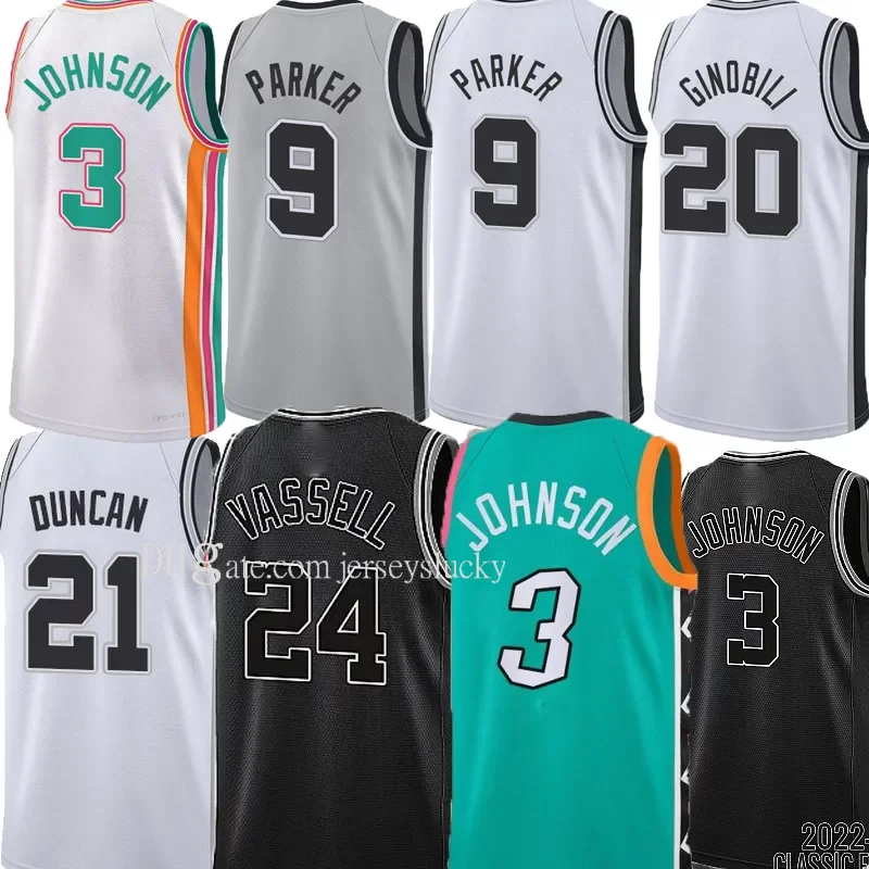 

Men Basketball Tony Parker Romeo Langford Jeremy Sochan Manu 20 Ginobili Tim 21 Duncan Keldon Johnson Devin Vassell Devonte' Zach Collins Graham Jerseys, As picture3