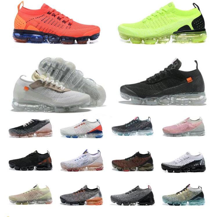 

NEW Vapores Max Running Shoes Airs Fly Knit Mens 2.0 3.0 Safari CNY Black Orange Iron Grey Red Cream Blue Oreo Night Purple Volt Women Breathable Designer Sports Sneakers, 24