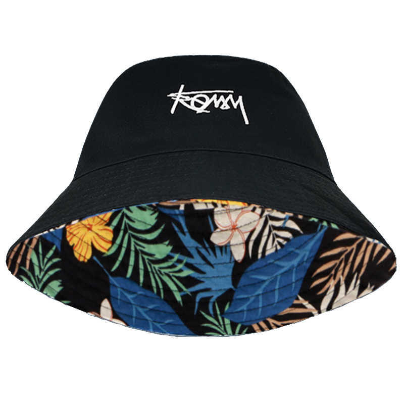 

HBP Summer Hats Wide Beach Brim Bucket Hat Men Double Side Wear Hawaii Sun Protect Bob Cap Fisherman Hats For Women Outdoor Panama Fishing Caps Man P230327, Black coconut tree