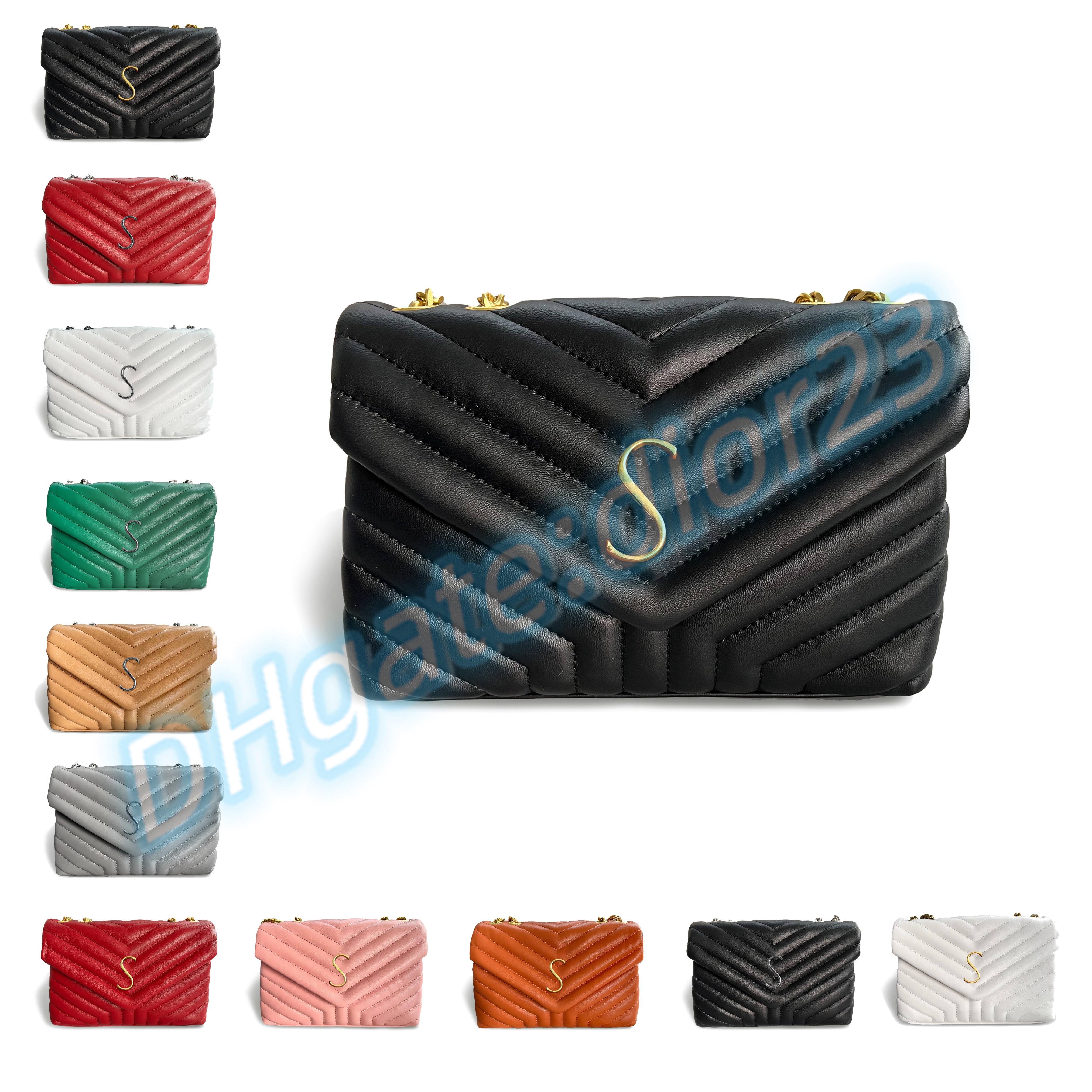 

Classic Fashion Shoulder Bag retro yslity loulou Luxury Designer Large Shape flap Chain Handbag Women's Men's Purse Fashion Clutch Leather Tote Crossbody Bag, Red gold