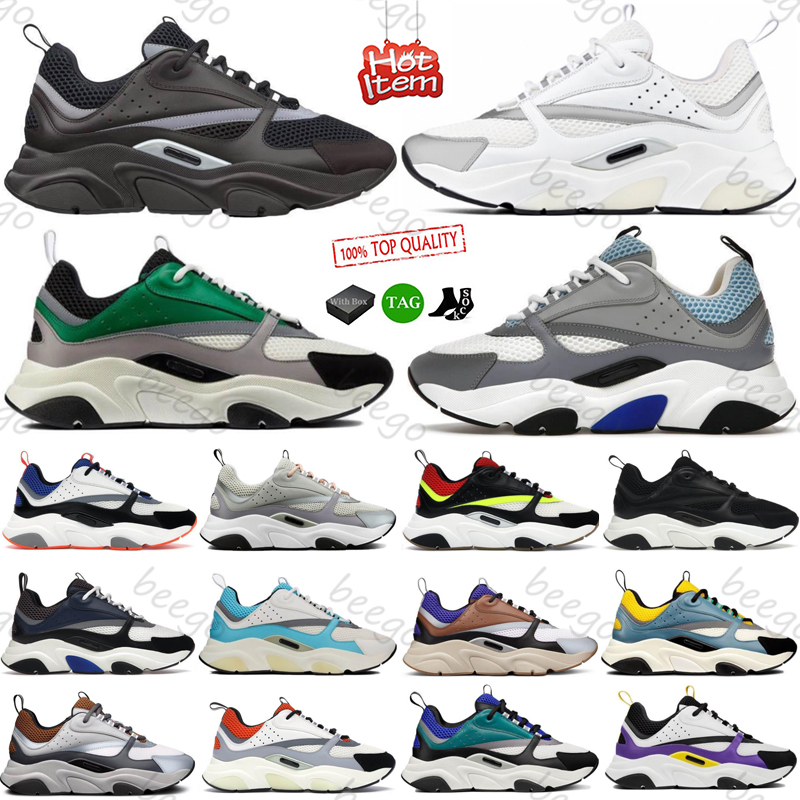 Designer Luxurys B22 Running Shoes For Men Women Leather Calfskin Reflective Black Low-Top Technical Mesh Vintage Chunky B22s Casual Trainers