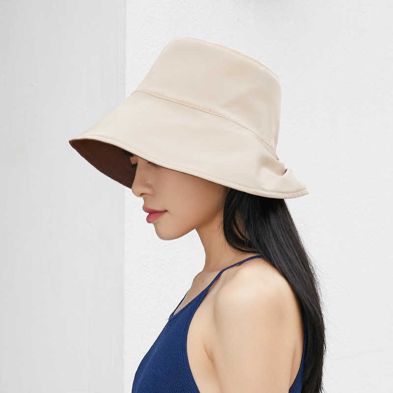 

HBP Quality Wide Brim Hats High Bucket Hat For Women Spring Summer Panama Fisherman Cap Foldable Reversible Fashion Designer Street Sun Hat chapeau P230327, Blue gray