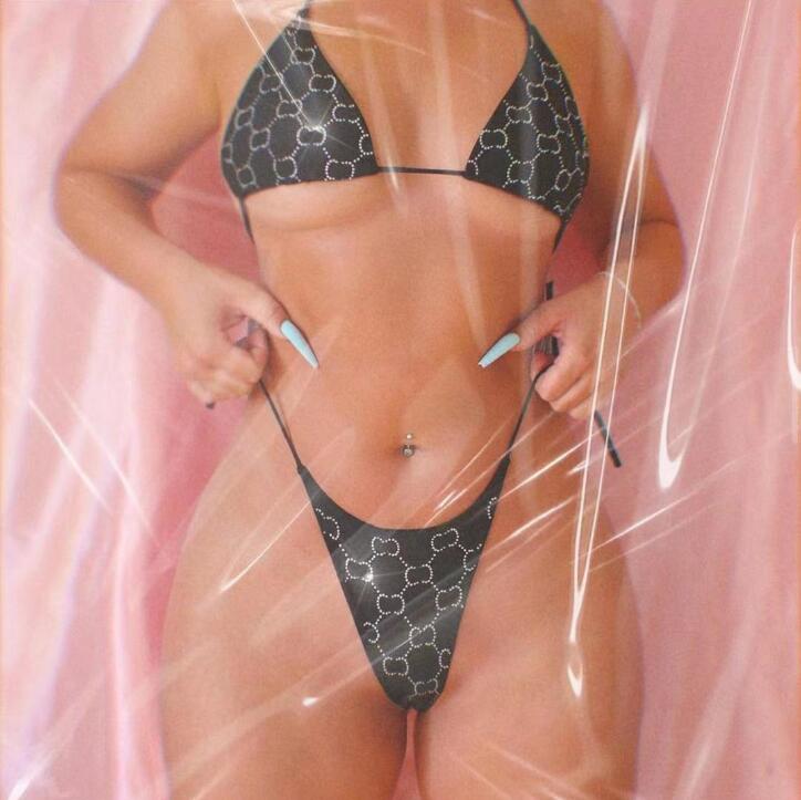

Designer Swimwear Bikini Top 2023 Summer fashion designer women' Swimwear Swimwears high-end swimsuit comfortable sexy diamond-encrusted women' bikini Luxury G, Black