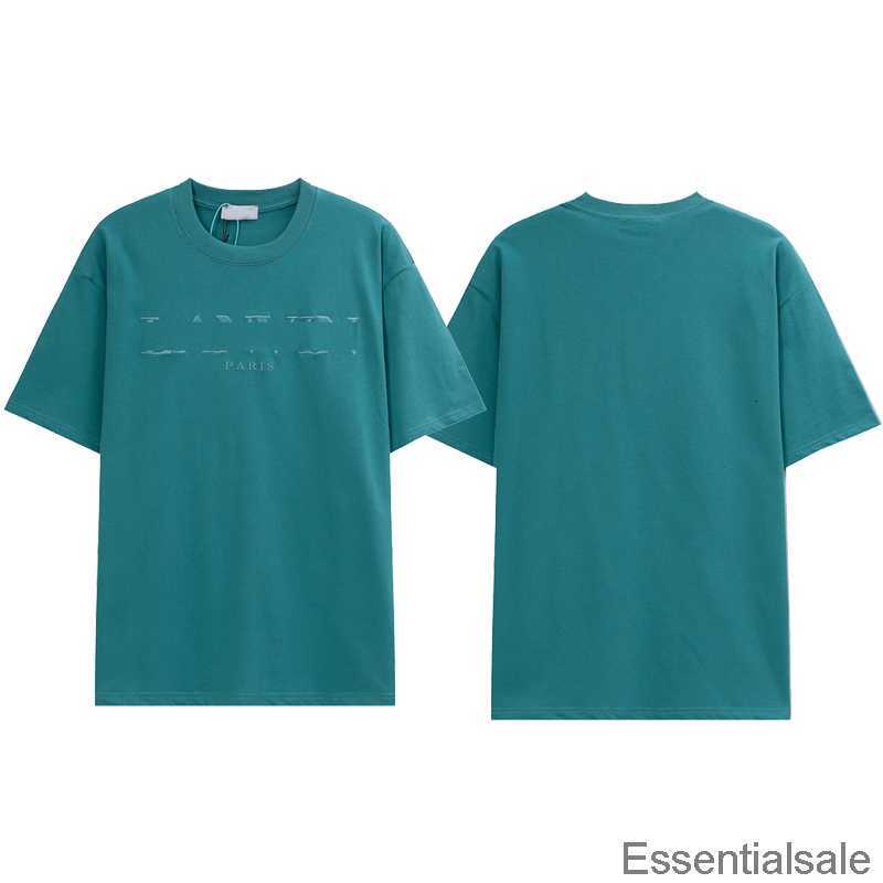 

2023 Designer Mens Shorts Sleeves t Shirts Lanvins Streetwear Tees American High Street Womens Loose Sweatshirts Sports Casual T-shirt M1kp, Green
