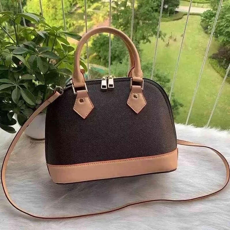 

Designer Bags Alma Bb Shell Luxury Designers Handbags Women Shoulder bags Handbag with Key Lock Strap totes, Old flower