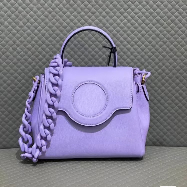 

advanced Designers Bags La Medusa tote classic Genuine Leather Cross Body famous messenger fashion clutch womens men hangbag flap pochette Metal chain duffle sling, Purple